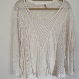 White Mesh Longsleeve Top